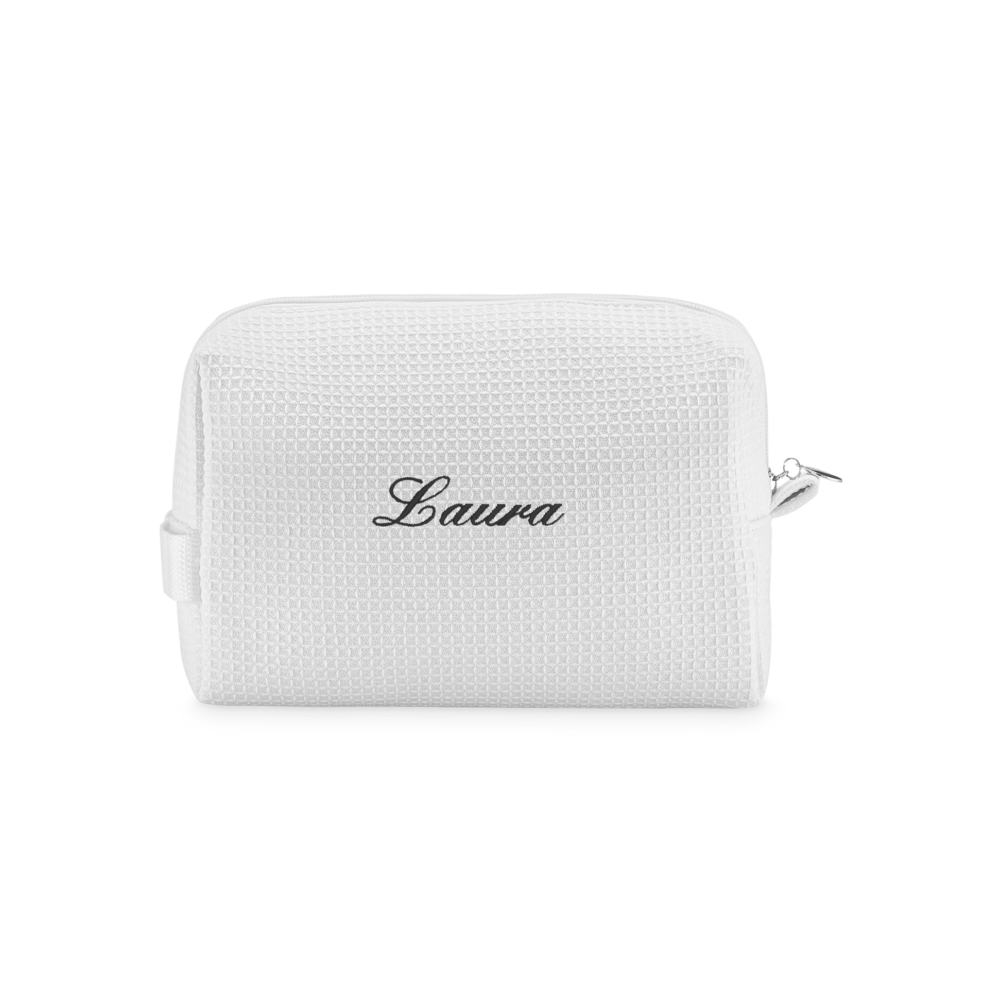Biała kosmetyczka waflowa z imieniem 