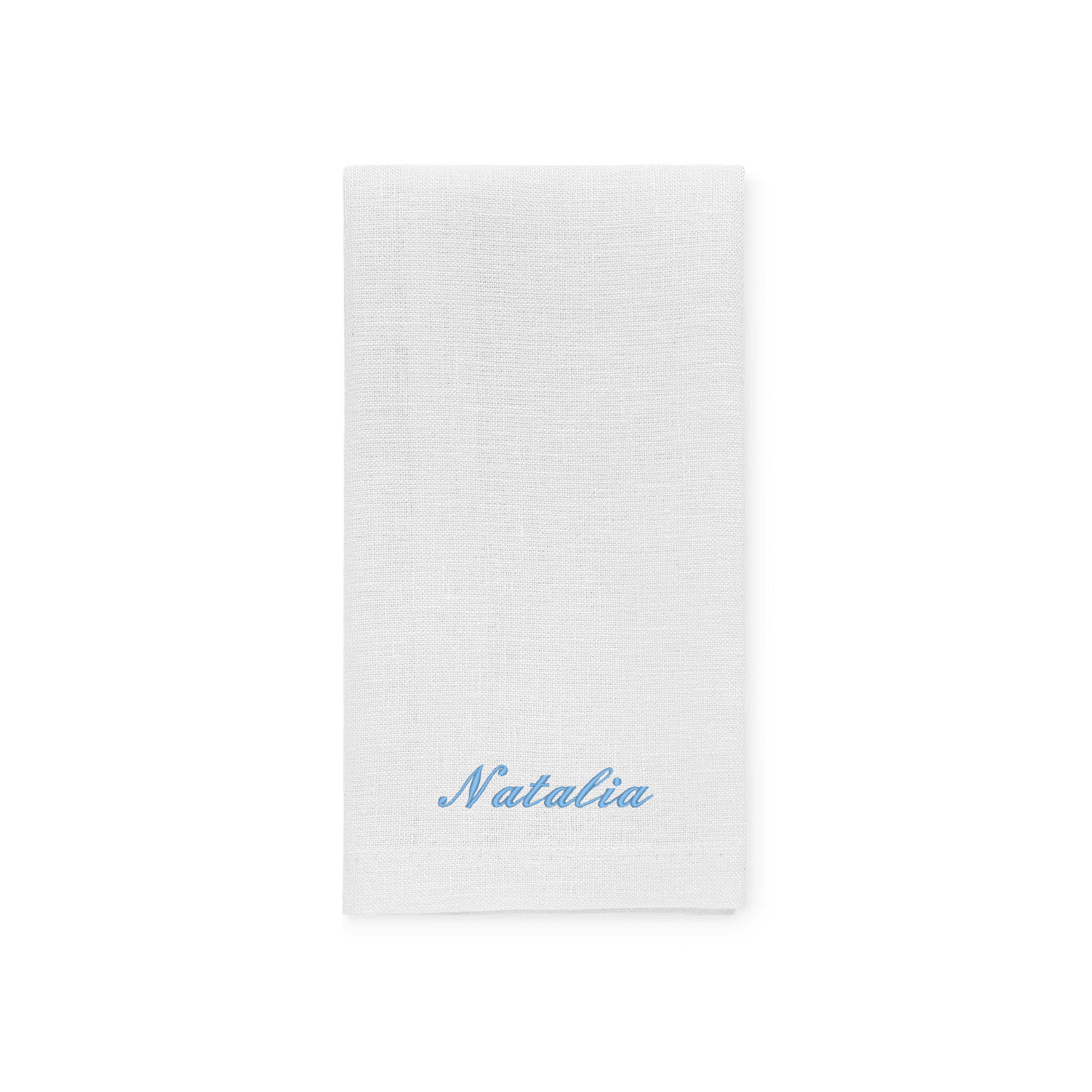 Biała lniana serwetka z imieniem