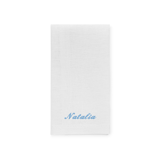 Biała lniana serwetka z imieniem