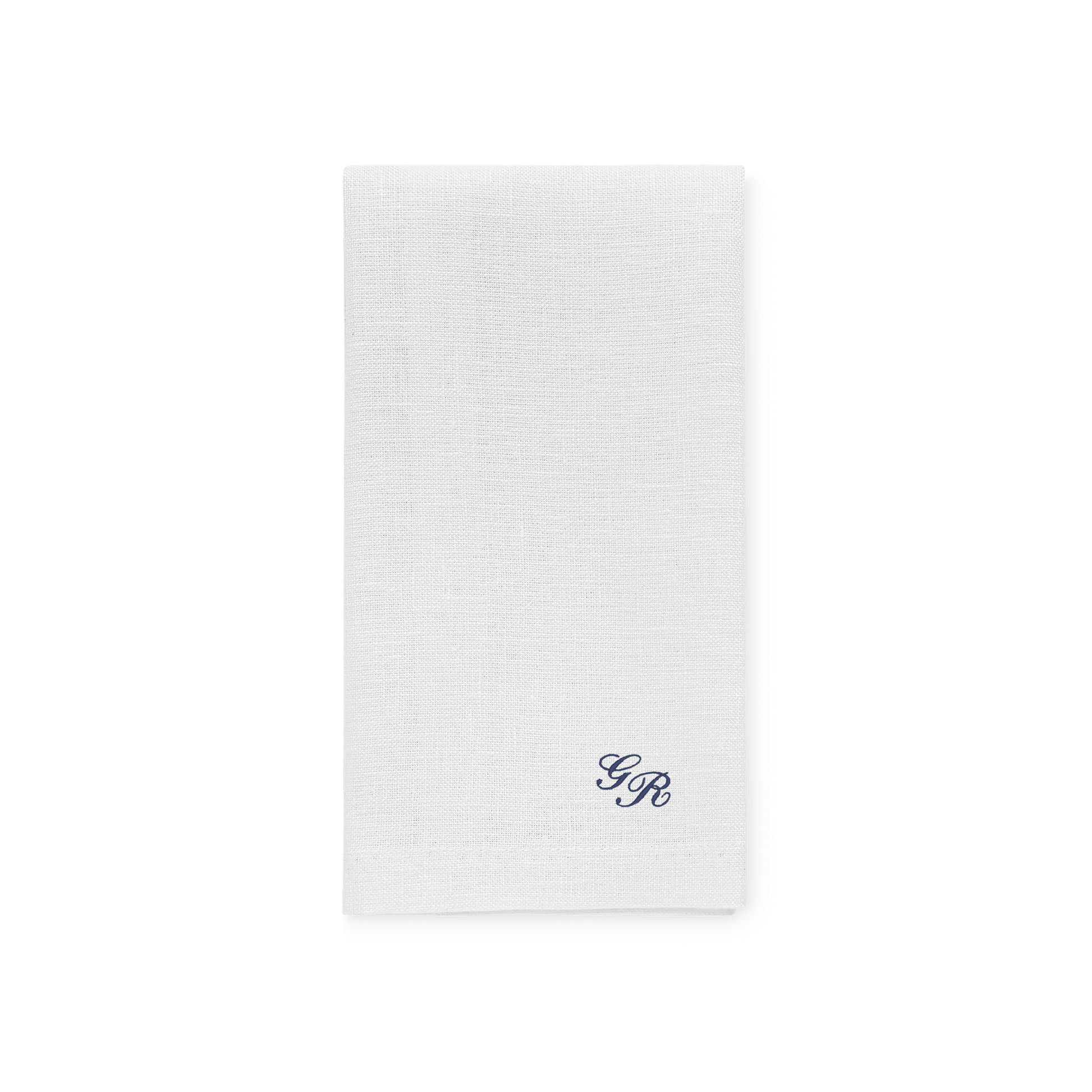 Biała lniana serwetka z inicjałami