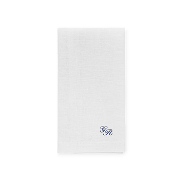 Biała lniana serwetka z inicjałami
