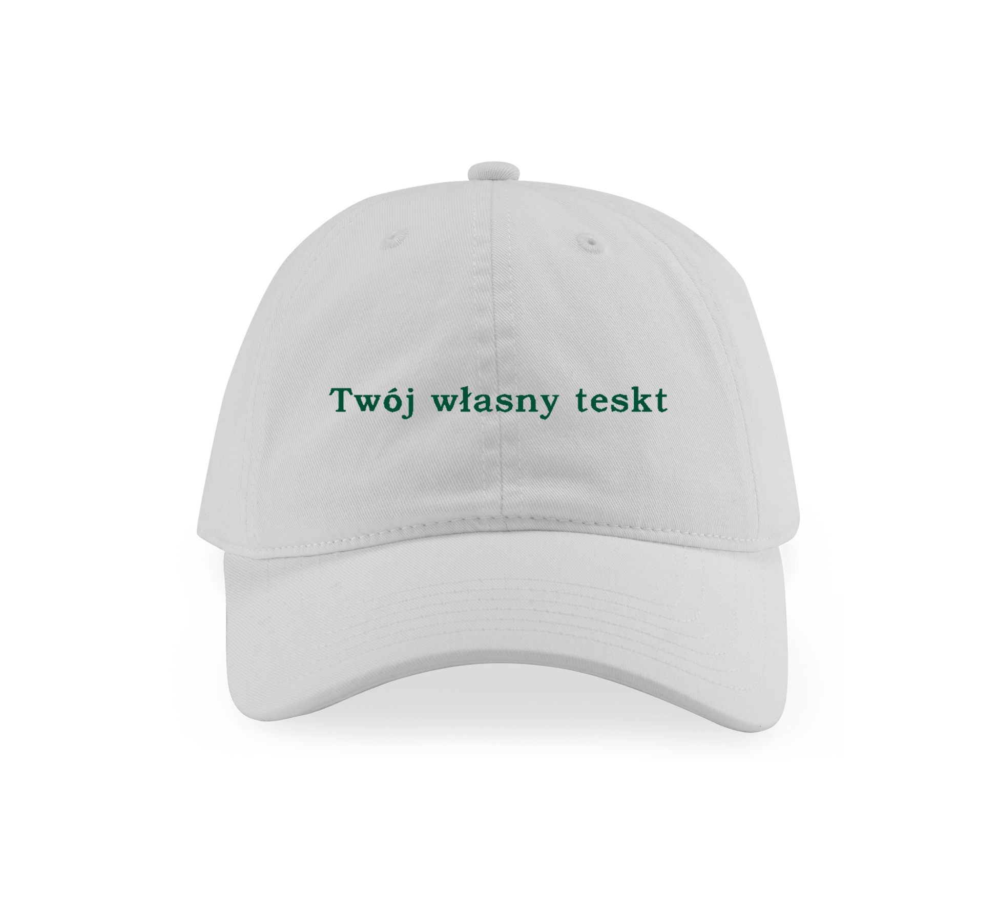 White custom text hat