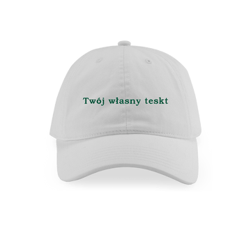 White custom text hat