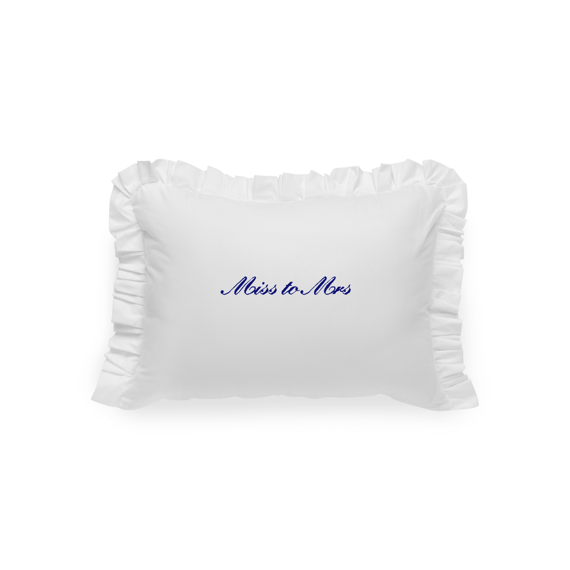 Pillowcase with Miss to Mrs navy embroidery 