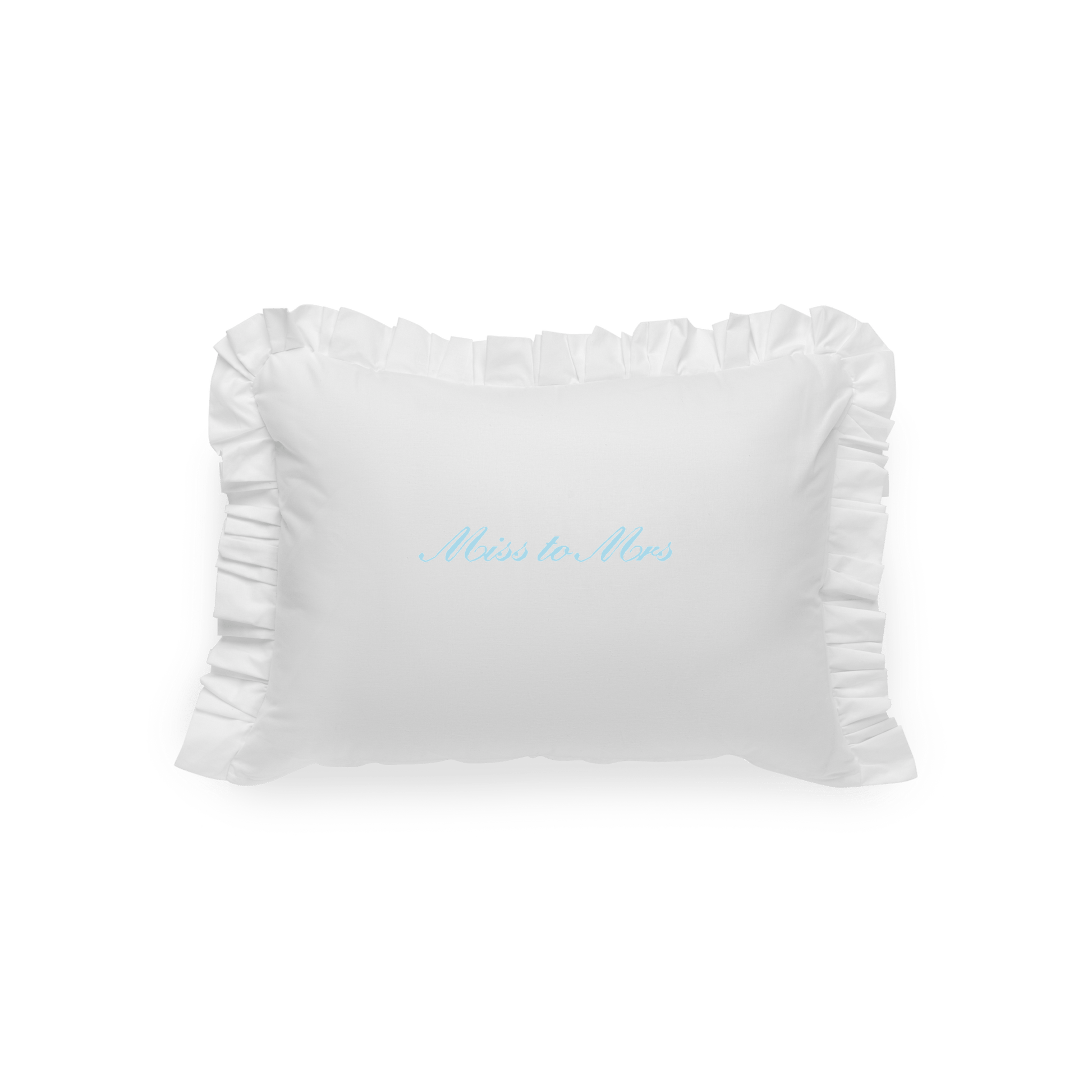 Pillowcase with Miss to Mrs blue embroidery 