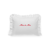 Pillowcase with Miss to Mrs red embroidery 