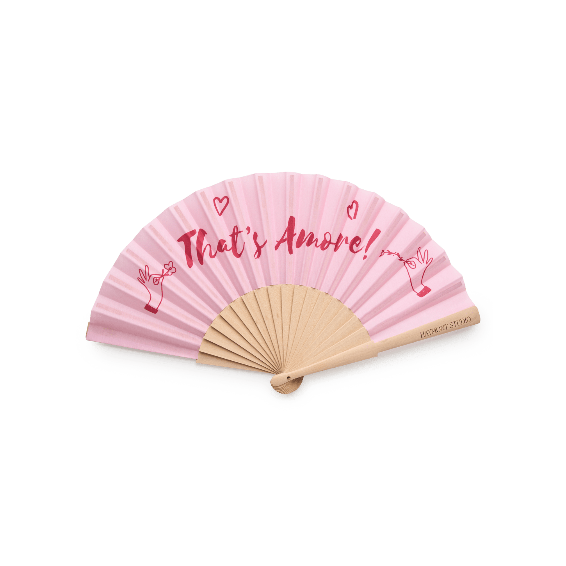 That's amore pink fan with red writing 