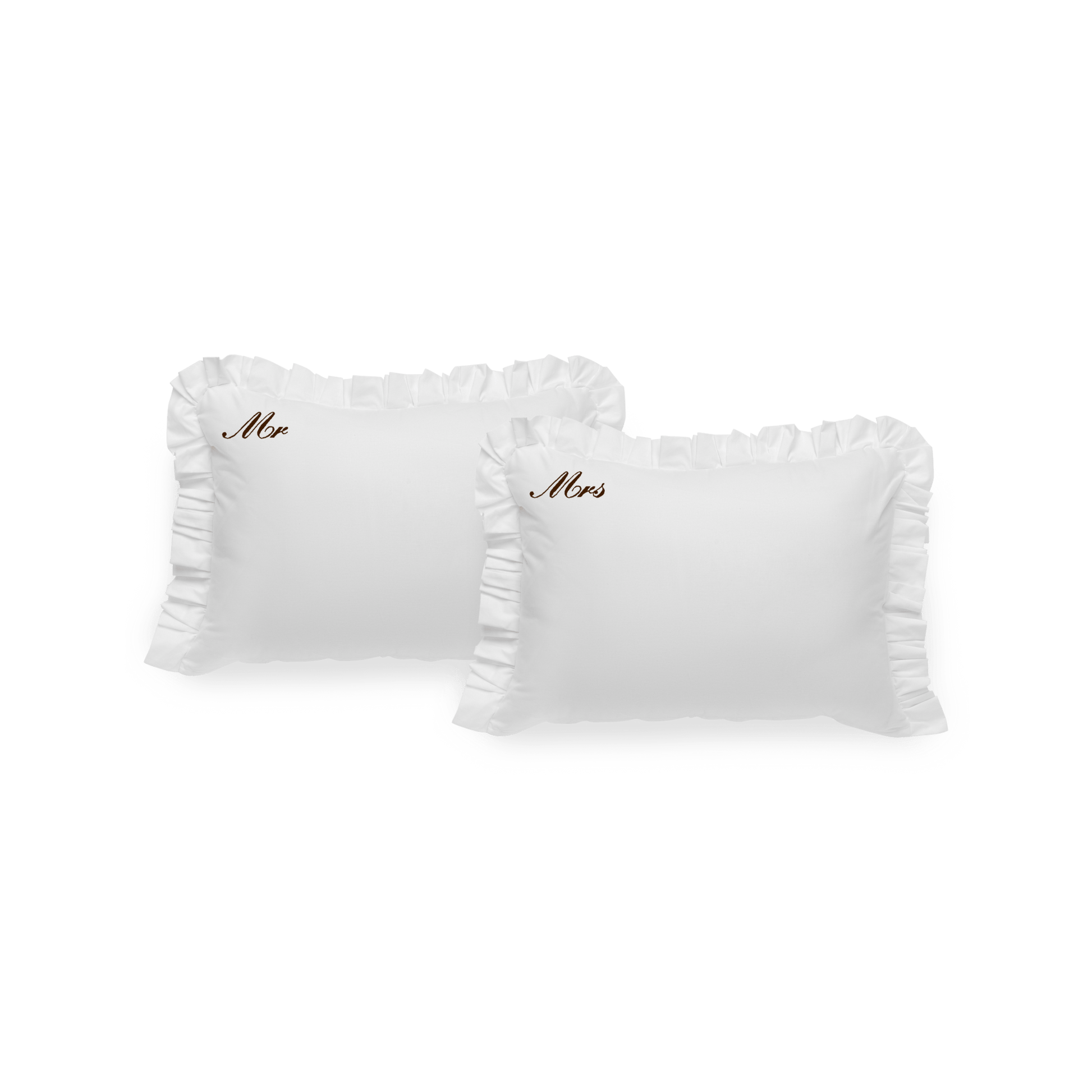 Pillowcases "Mr" and Mrs" with black embroidery